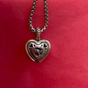 Authentic David Yurman Box chain necklace with heart pendant 1.5mm